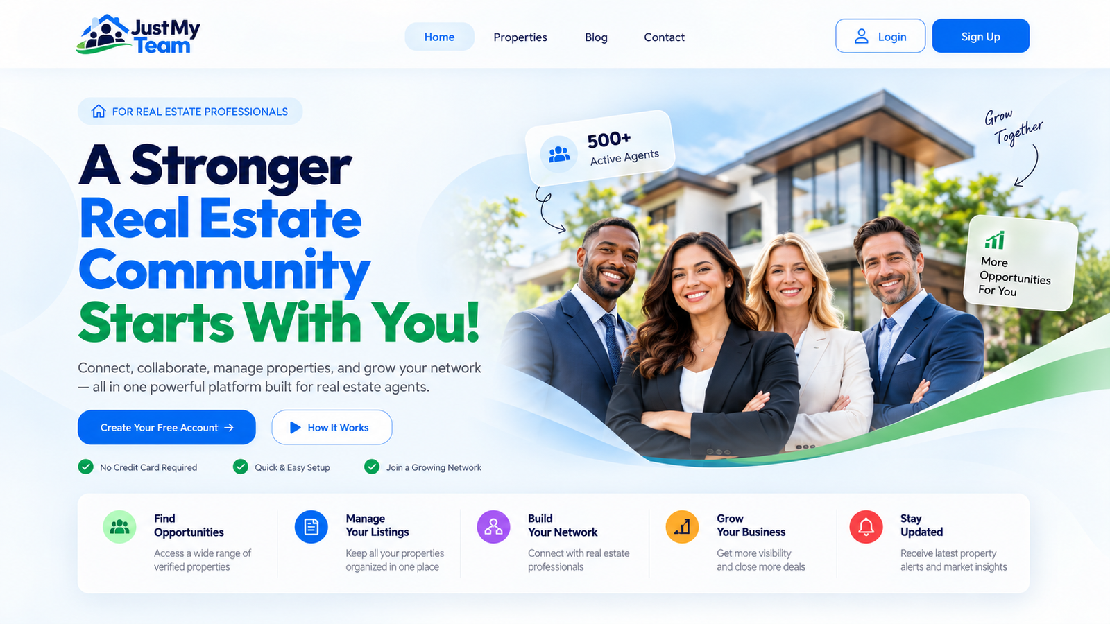 Stronger Real Estate Community Landing Page